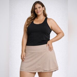CALIA Active Skort XL Tan Athletic Skirt Built-In Shorts NWT tennis hiking